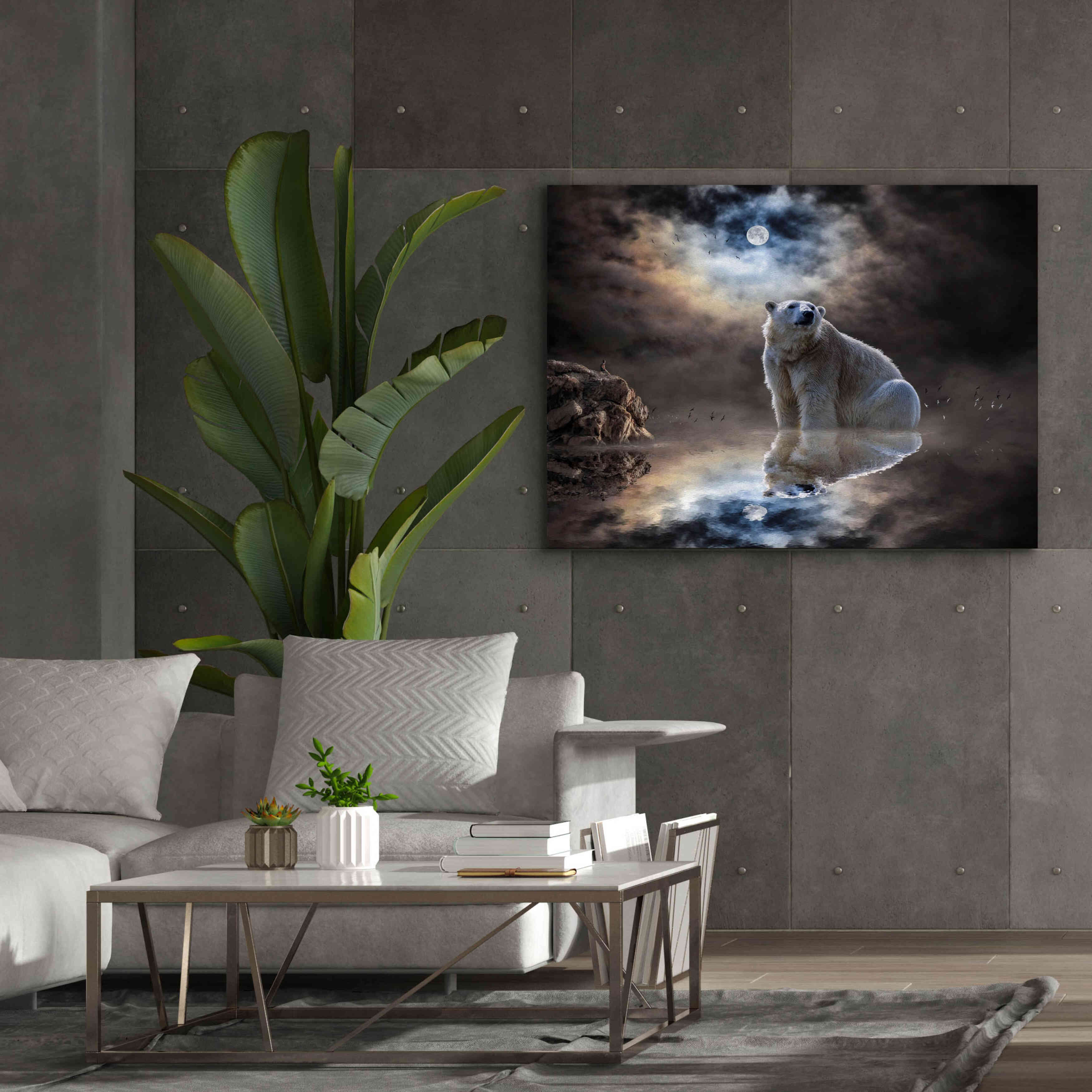 'Polar Bear Reflections' by Alan, Giclee Canvas Wall Art,54x40