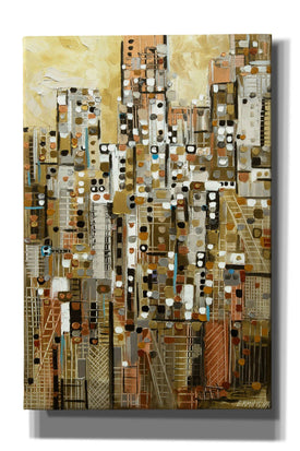 'Golden Cityscape' by Ekaterina Ermilkina, Canvas Wall Art