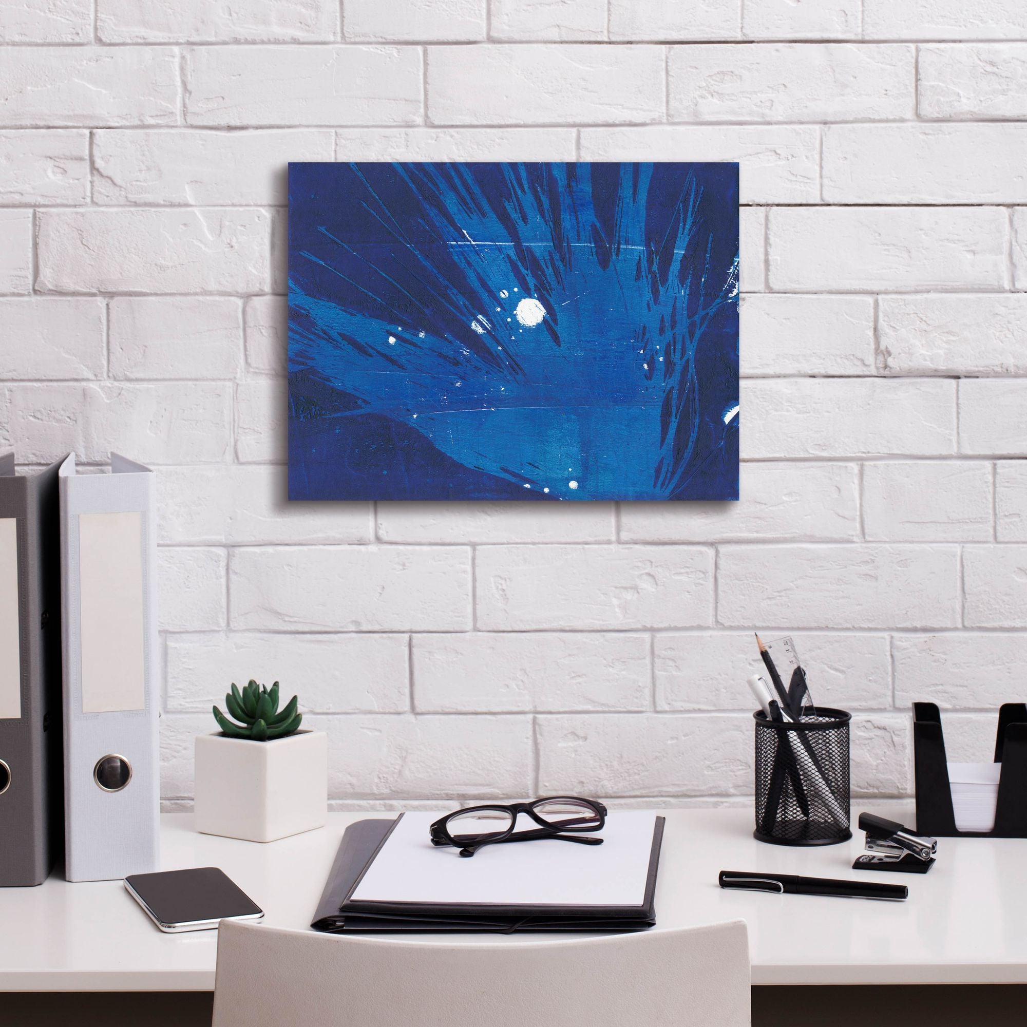 'Indigo Burst I' by Regina Moore, Canvas Wall Art,16 x 12