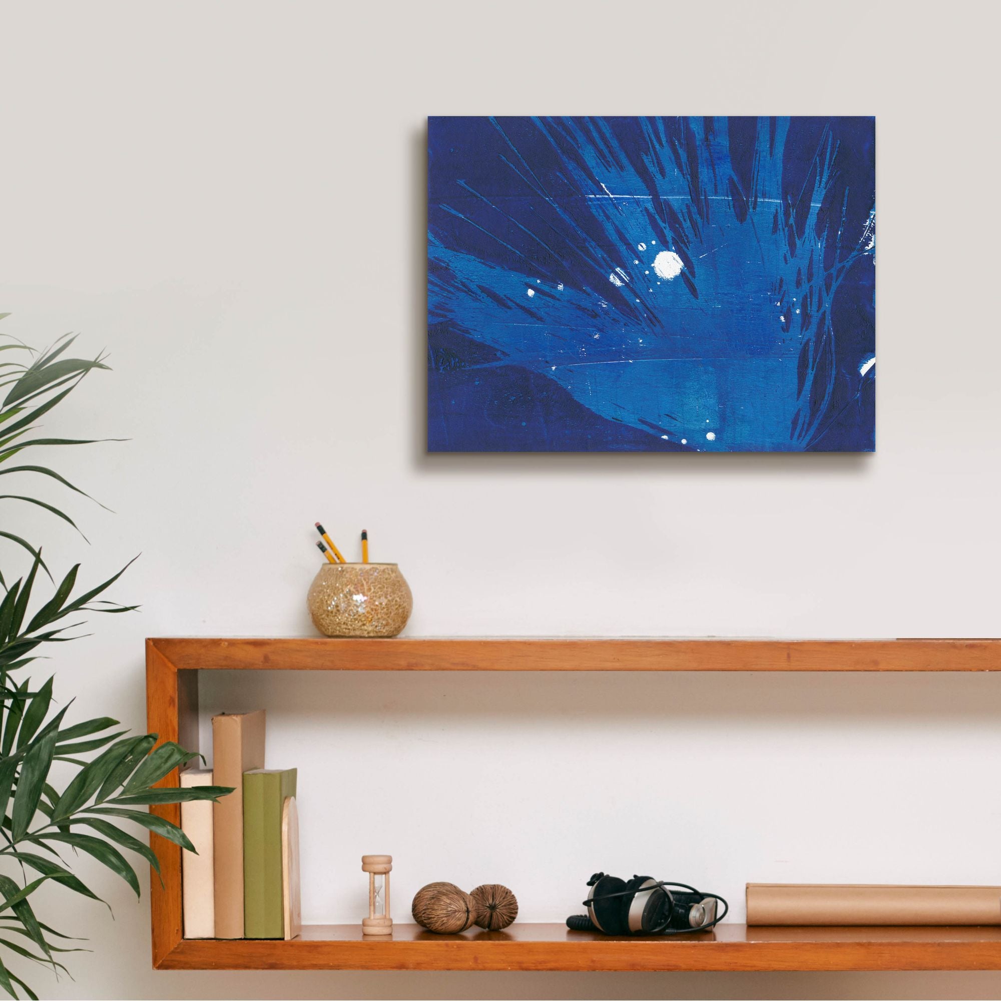 'Indigo Burst I' by Regina Moore, Canvas Wall Art,16 x 12