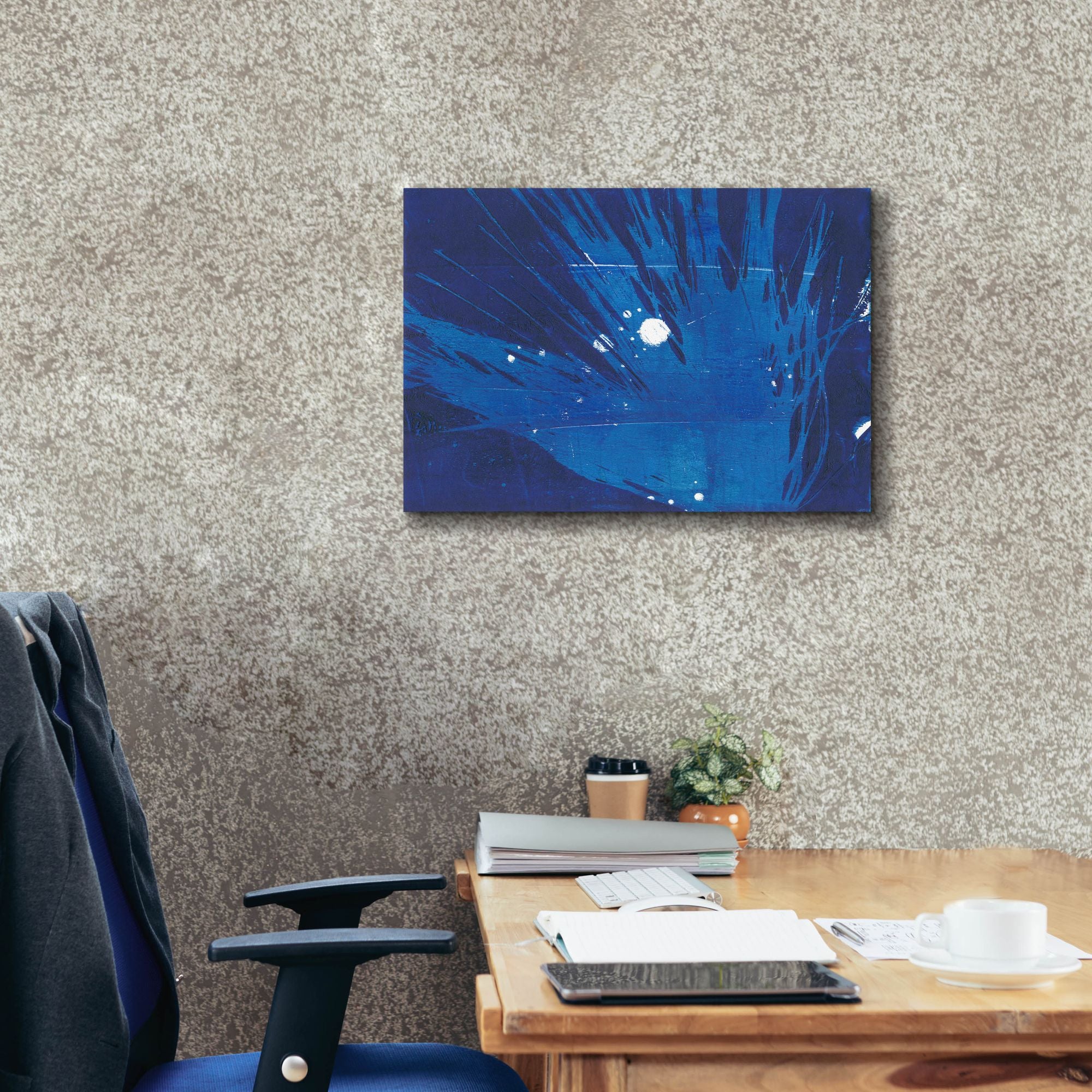 'Indigo Burst I' by Regina Moore, Canvas Wall Art,26 x 18