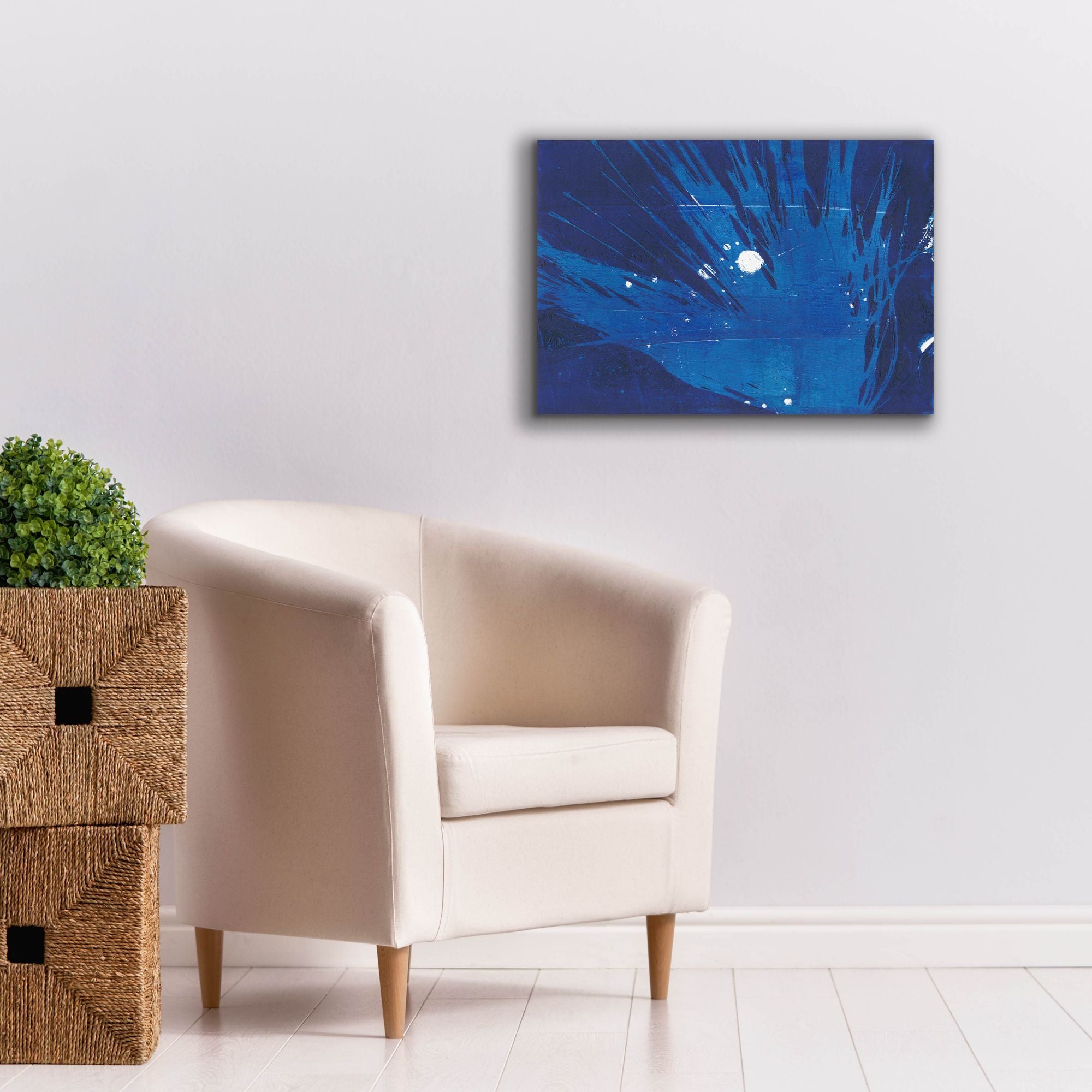 'Indigo Burst I' by Regina Moore, Canvas Wall Art,26 x 18