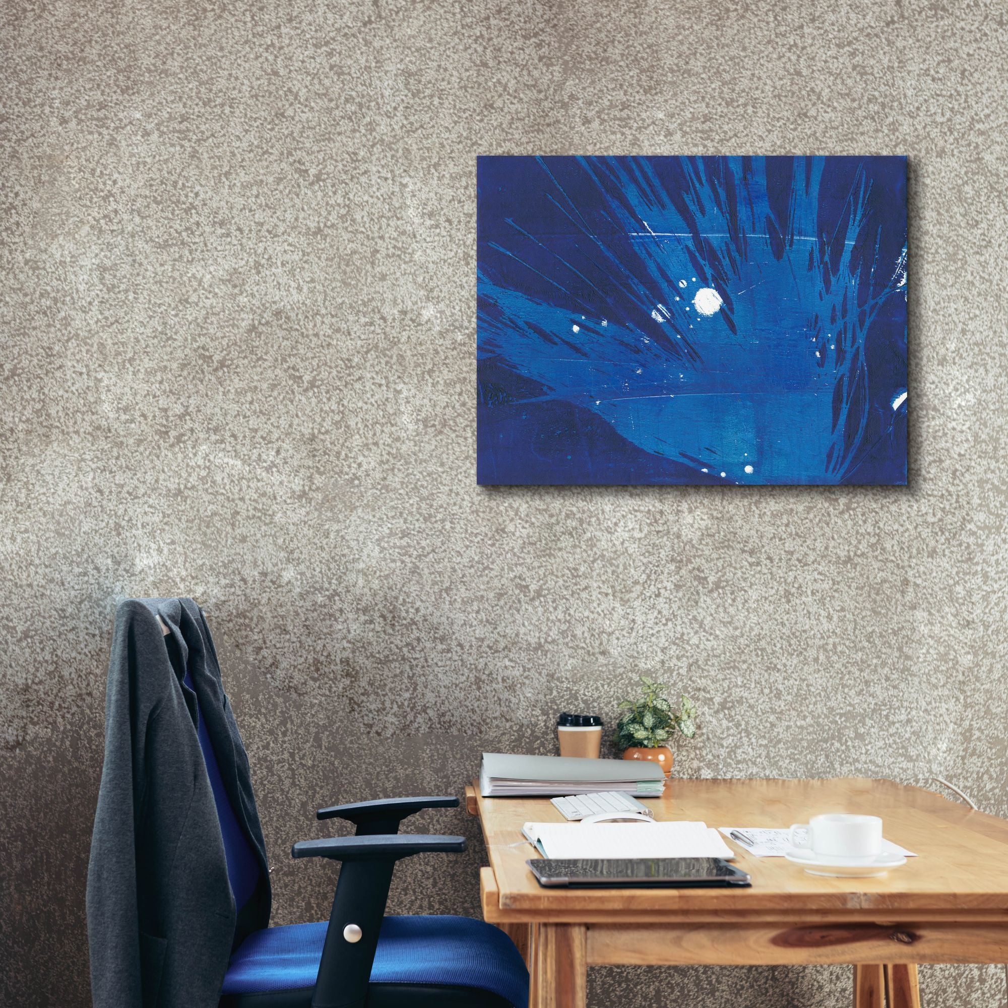 'Indigo Burst I' by Regina Moore, Canvas Wall Art,34 x 26