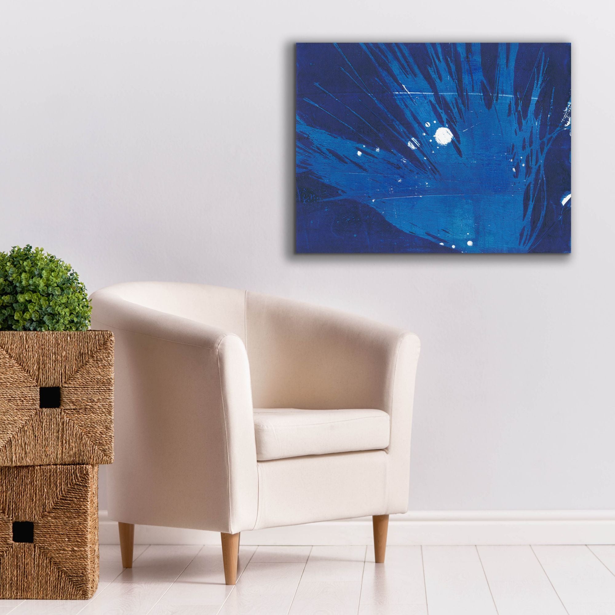 'Indigo Burst I' by Regina Moore, Canvas Wall Art,34 x 26