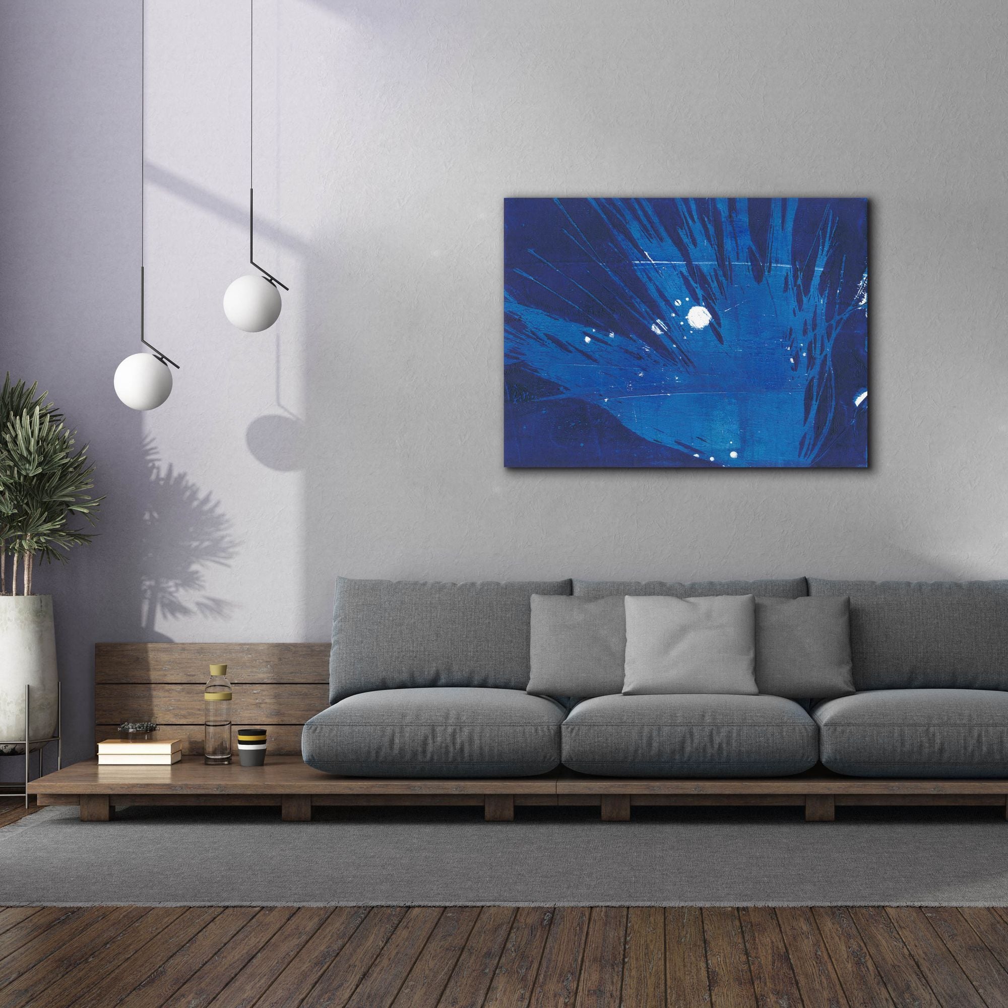 'Indigo Burst I' by Regina Moore, Canvas Wall Art,54x40