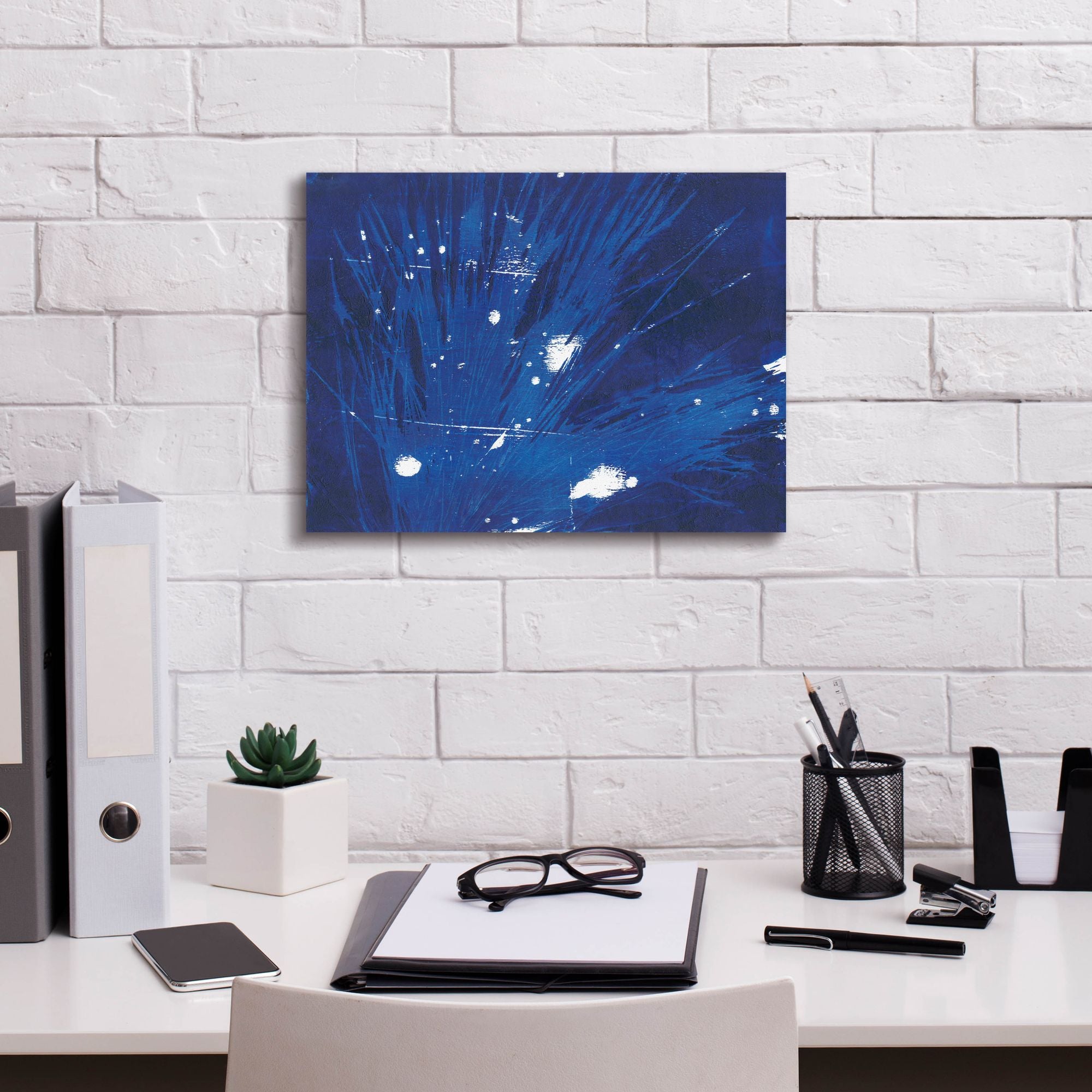 'Indigo Burst II' by Regina Moore, Canvas Wall Art,16 x 12