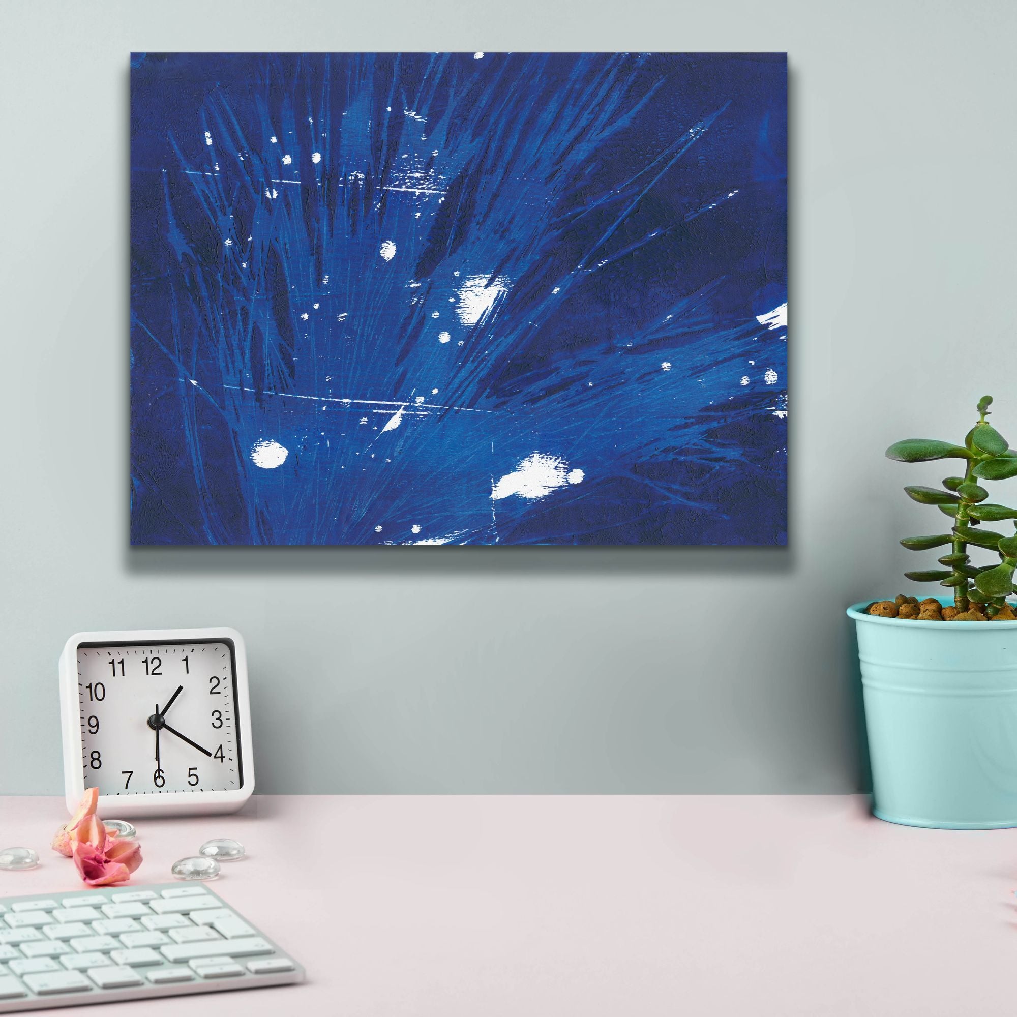 'Indigo Burst II' by Regina Moore, Canvas Wall Art,16 x 12