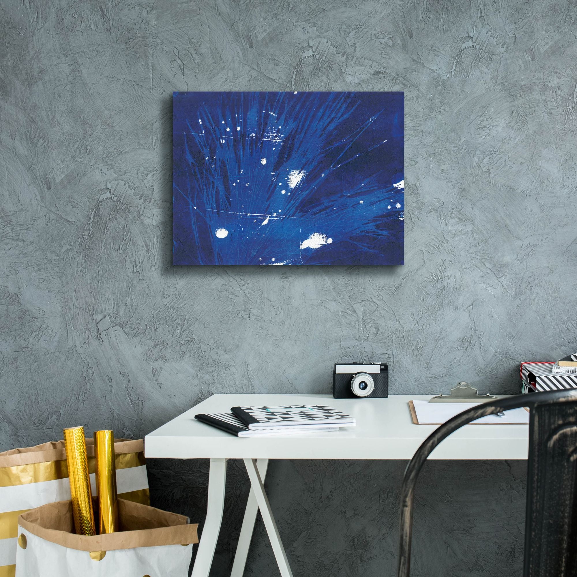 'Indigo Burst II' by Regina Moore, Canvas Wall Art,16 x 12