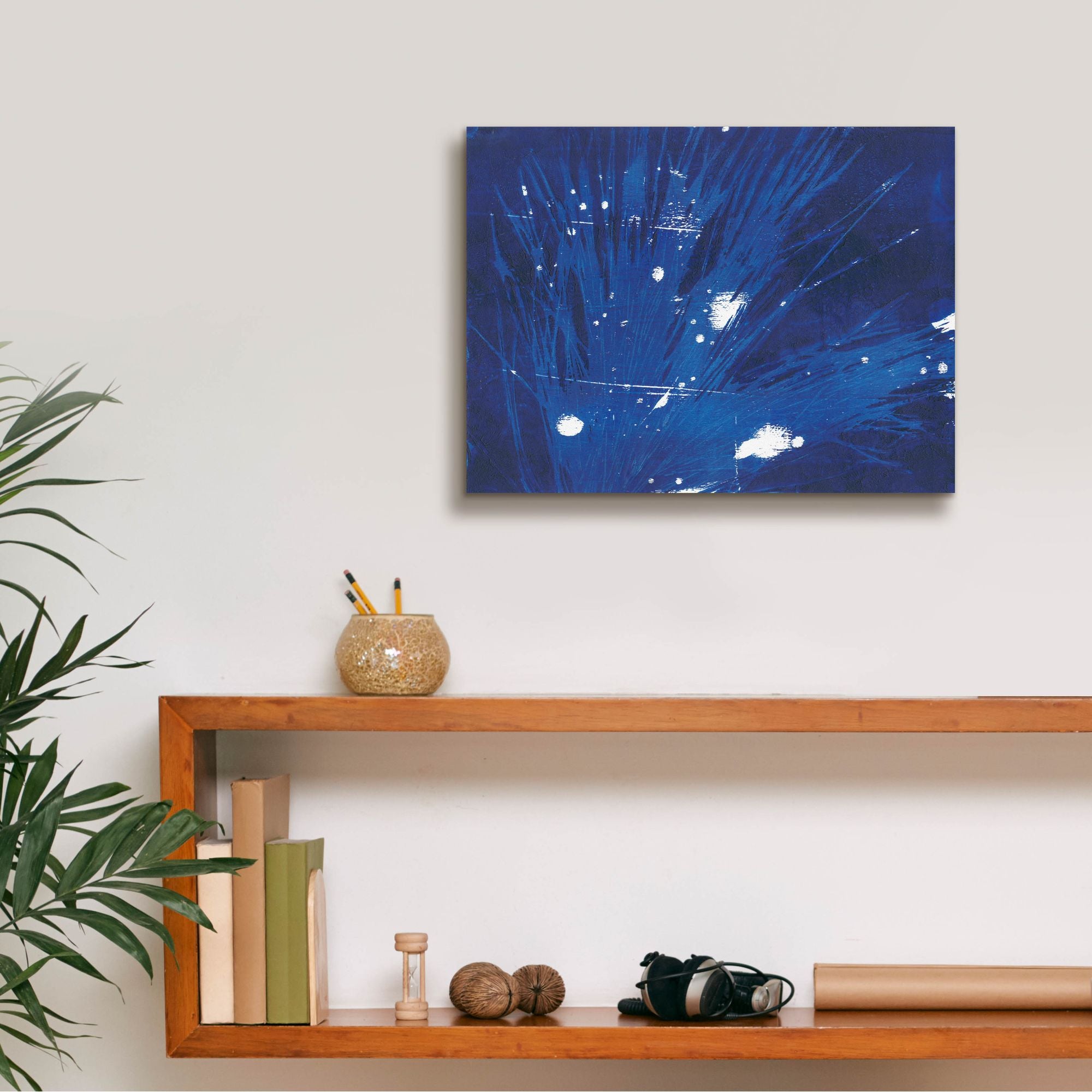 'Indigo Burst II' by Regina Moore, Canvas Wall Art,16 x 12
