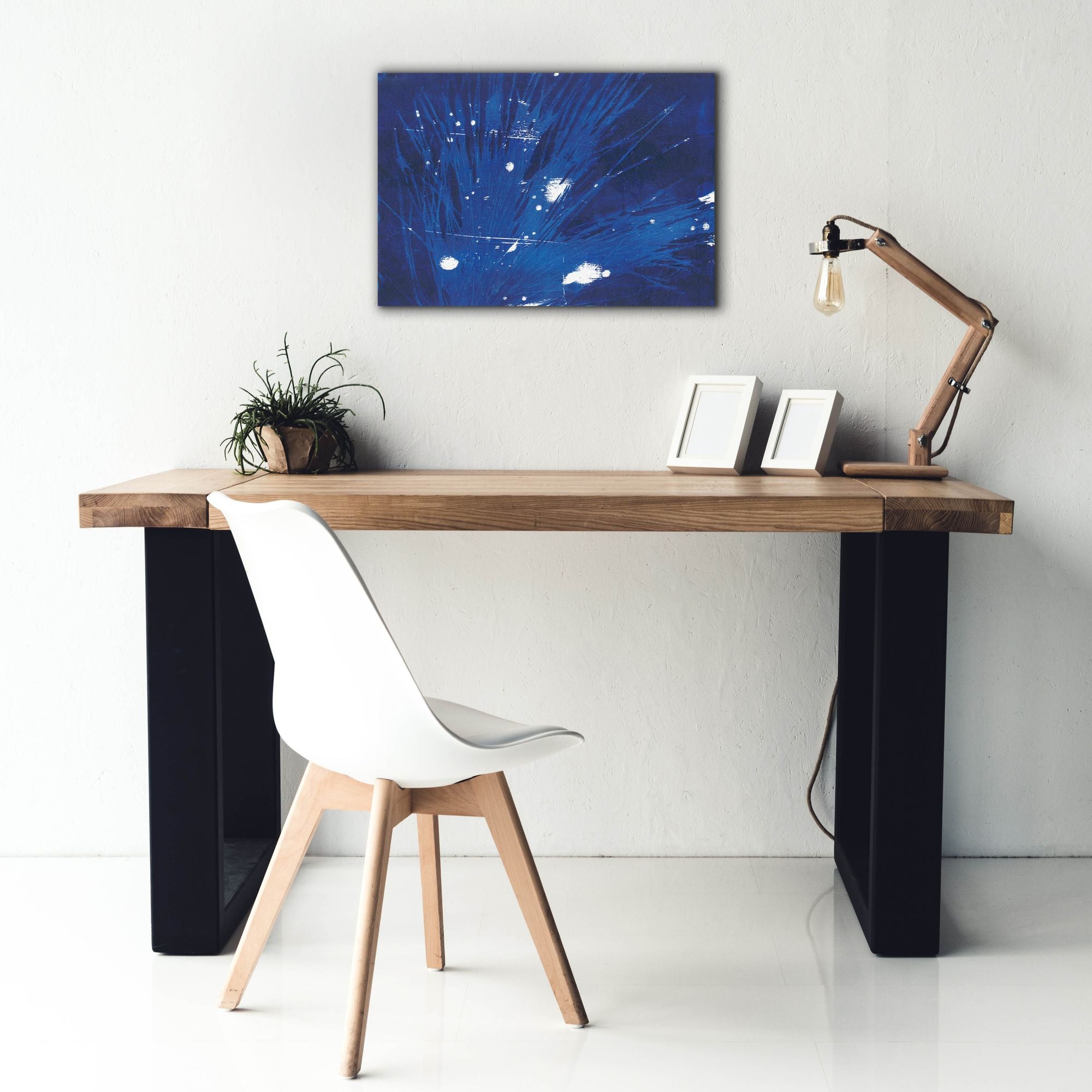 'Indigo Burst II' by Regina Moore, Canvas Wall Art,26 x 18