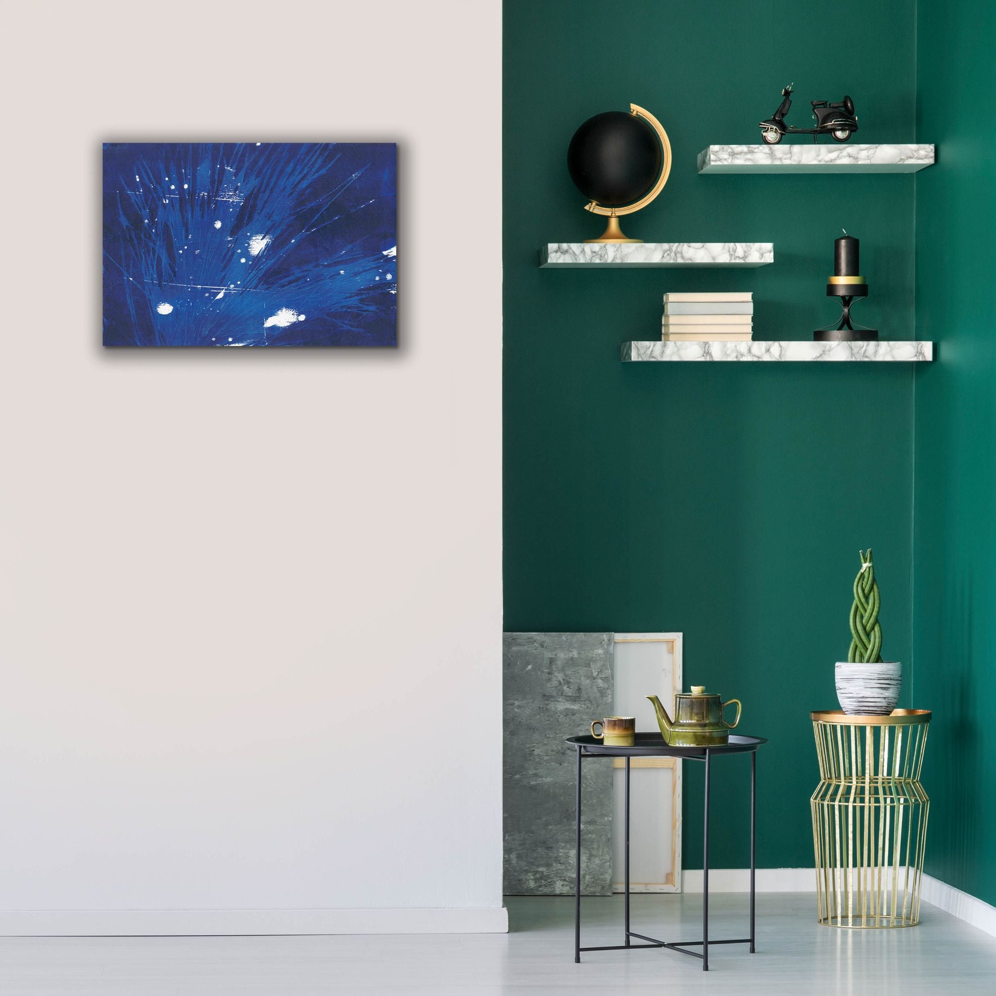 'Indigo Burst II' by Regina Moore, Canvas Wall Art,26 x 18