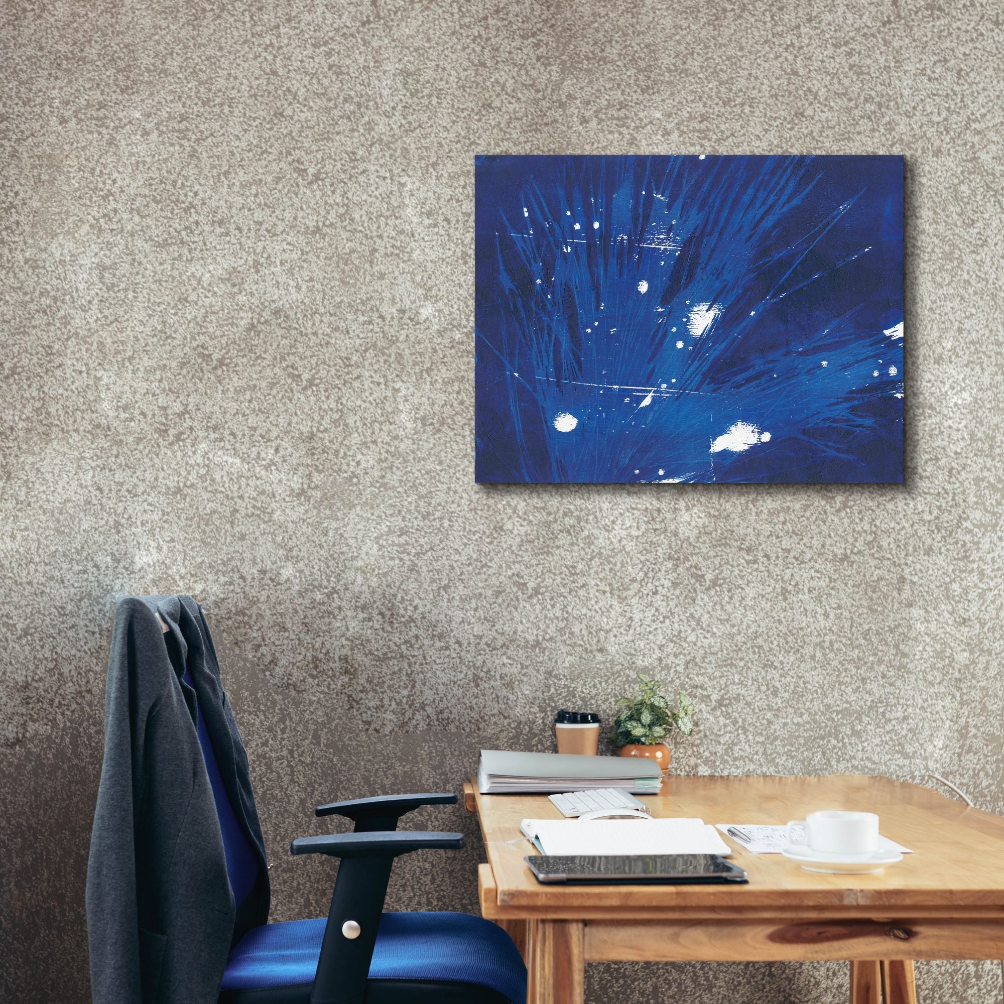 'Indigo Burst II' by Regina Moore, Canvas Wall Art,34 x 26