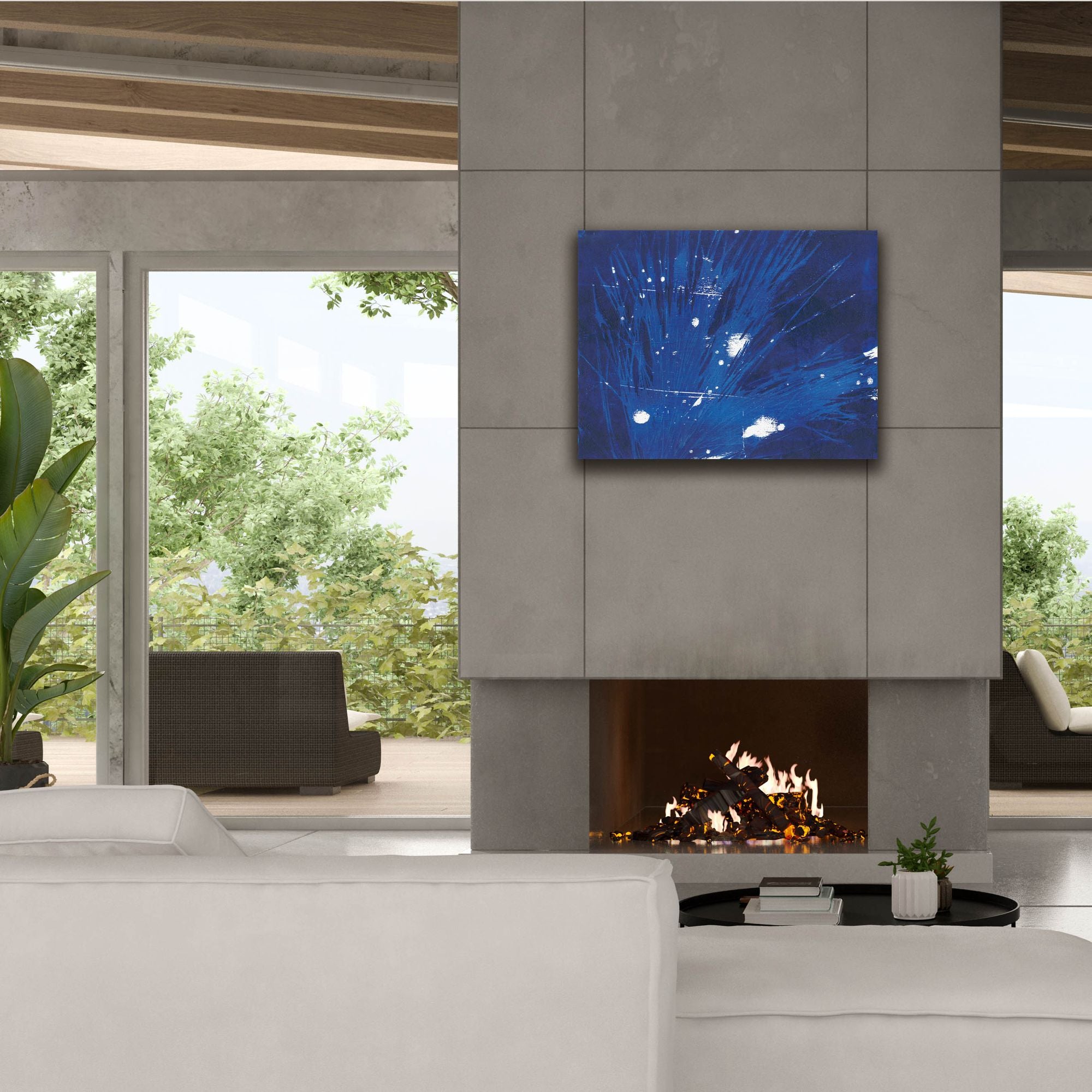 'Indigo Burst II' by Regina Moore, Canvas Wall Art,34 x 26