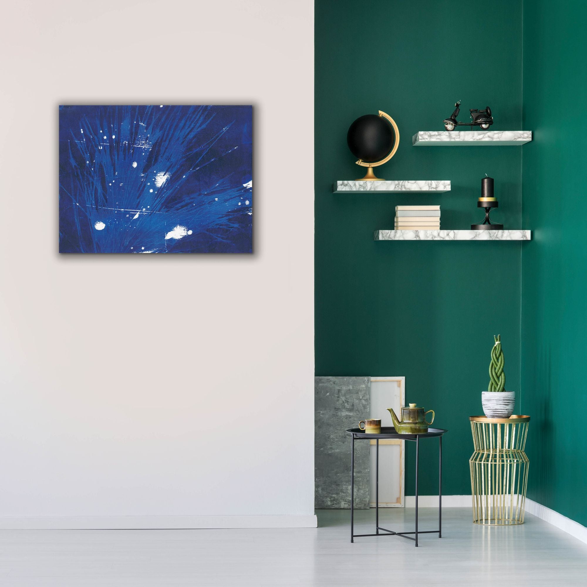 'Indigo Burst II' by Regina Moore, Canvas Wall Art,34 x 26