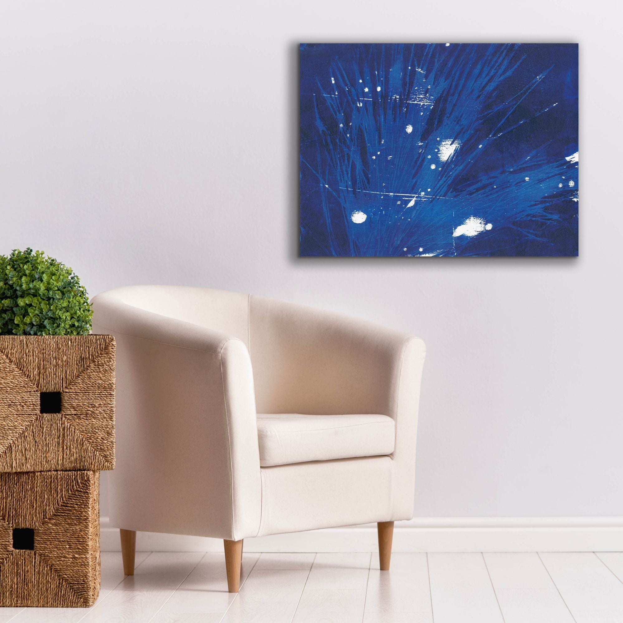 'Indigo Burst II' by Regina Moore, Canvas Wall Art,34 x 26