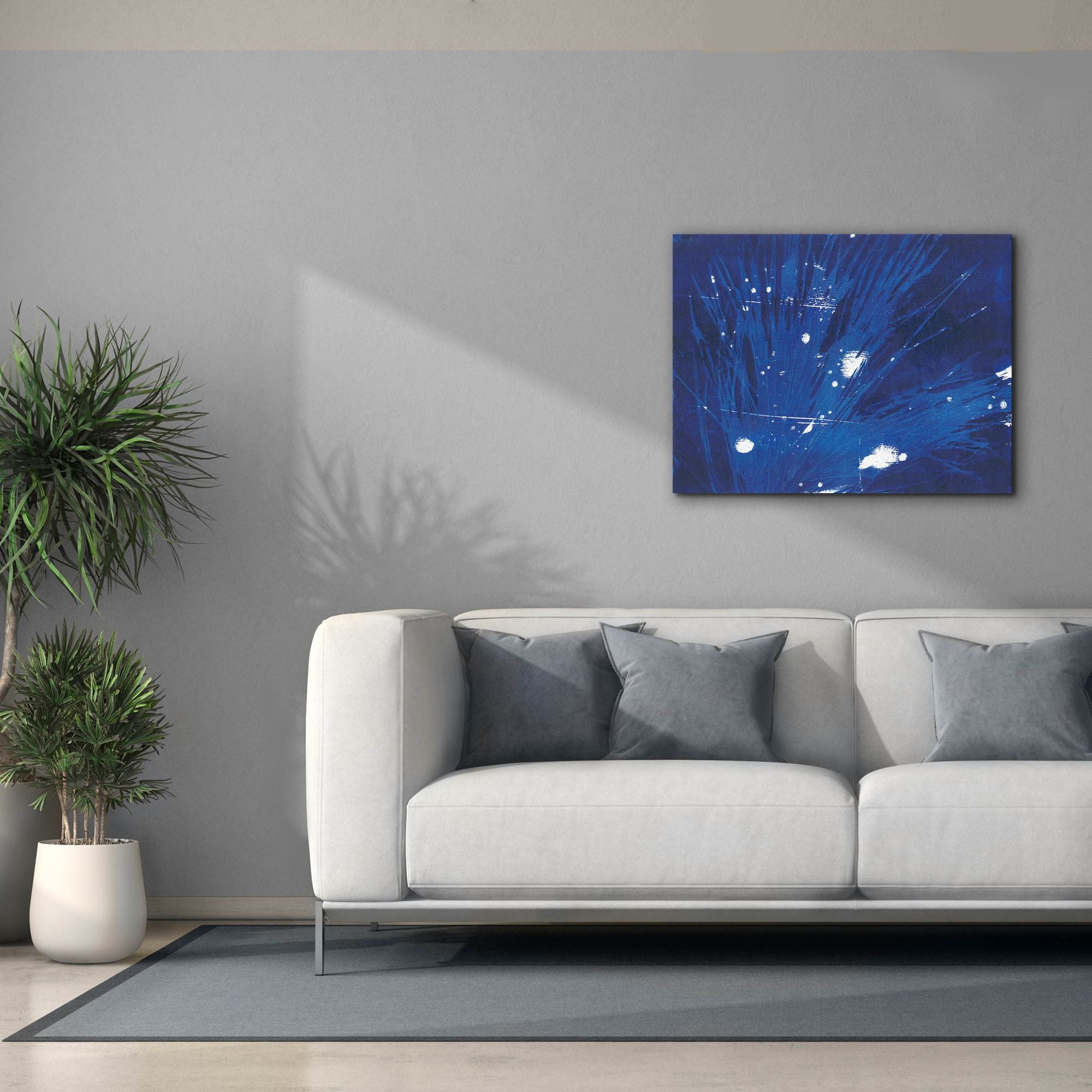 'Indigo Burst II' by Regina Moore, Canvas Wall Art,34 x 26