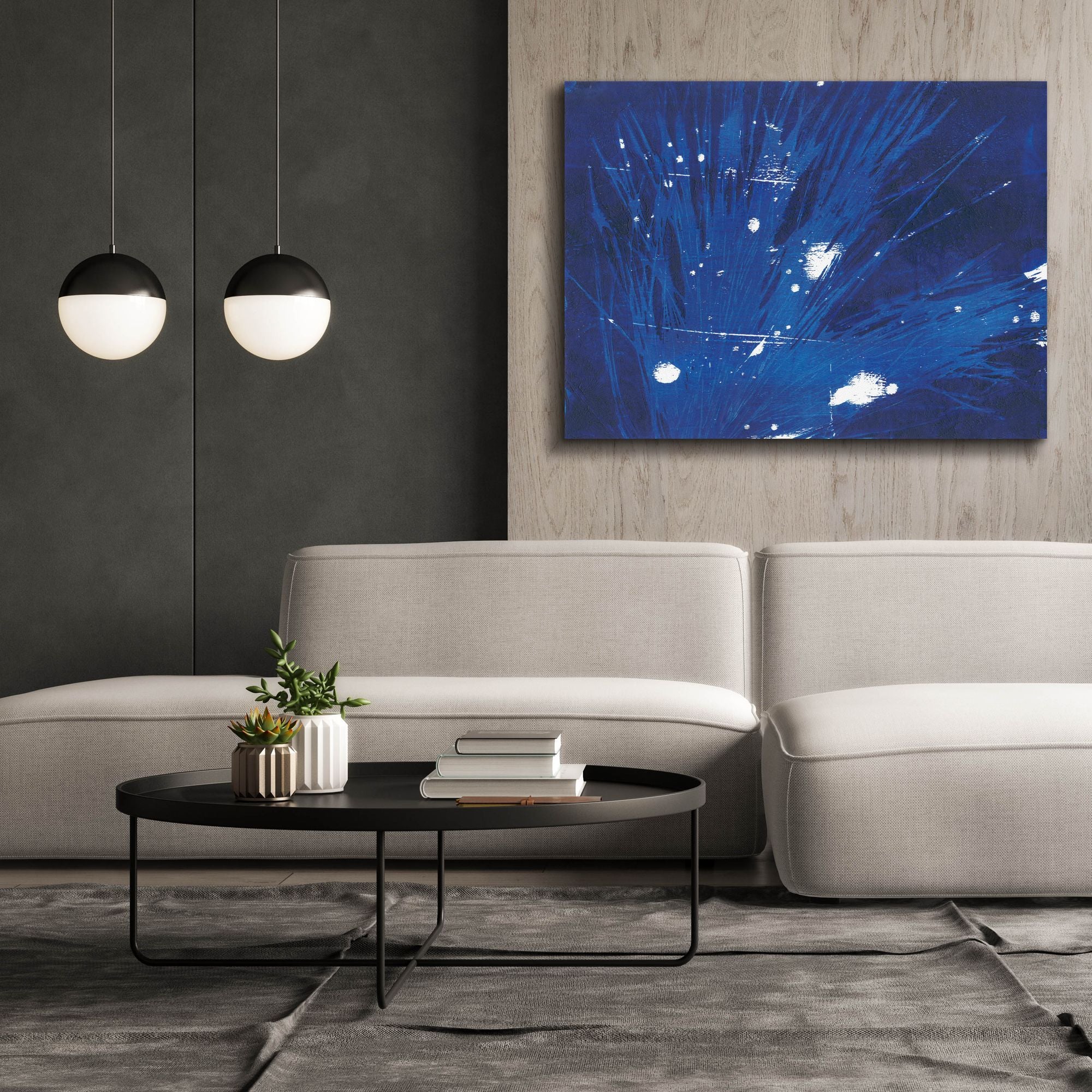 'Indigo Burst II' by Regina Moore, Canvas Wall Art,54x40