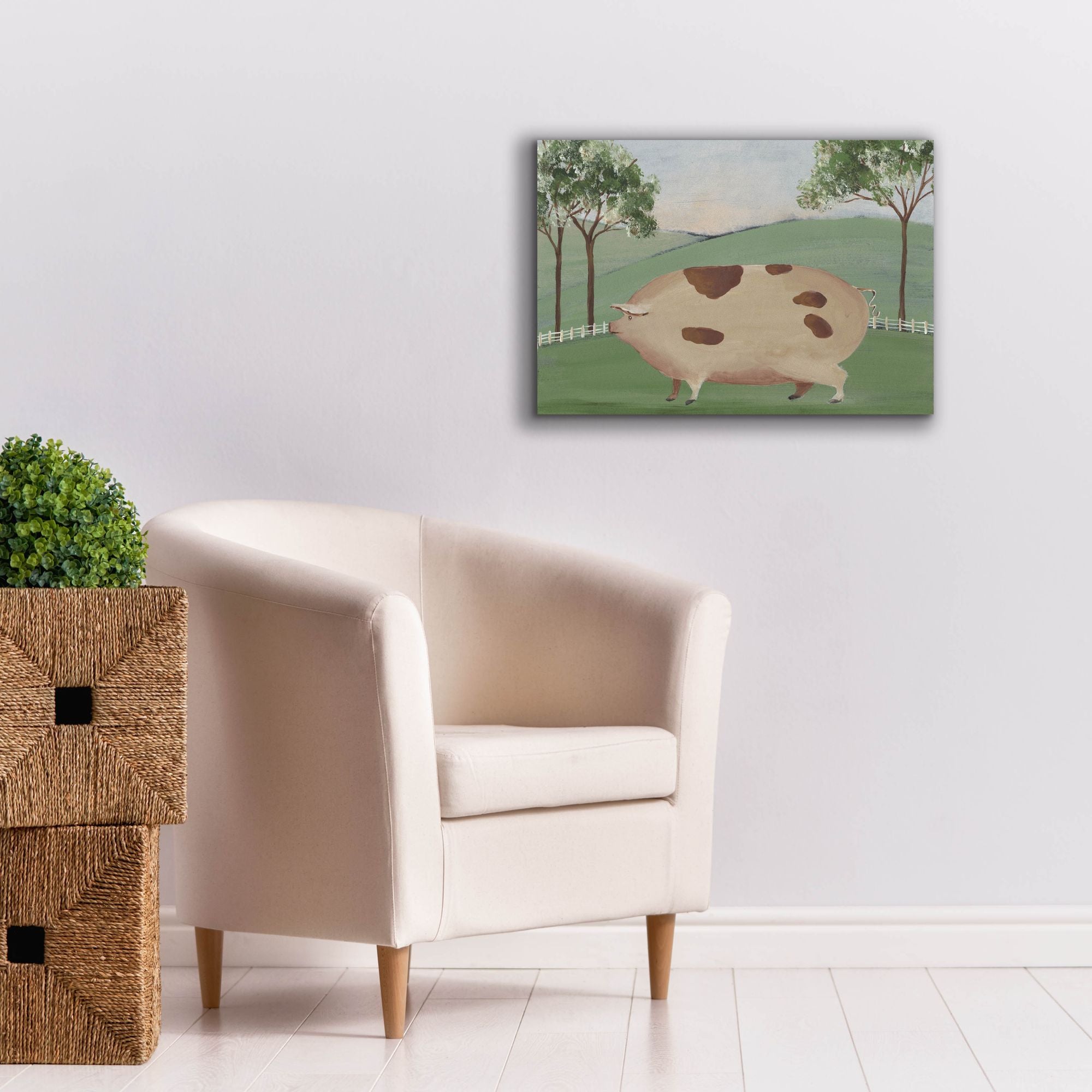 'Folk Farm III' by Regina Moore, Canvas Wall Art,26 x 18