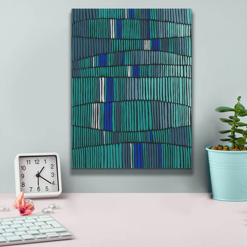 Image of 'Teal Tribal I' by Regina Moore, Canvas Wall Art,12 x 16