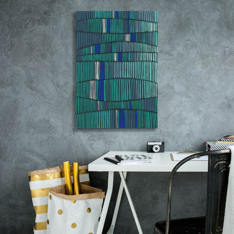 Image of 'Teal Tribal I' by Regina Moore, Canvas Wall Art,18 x 26