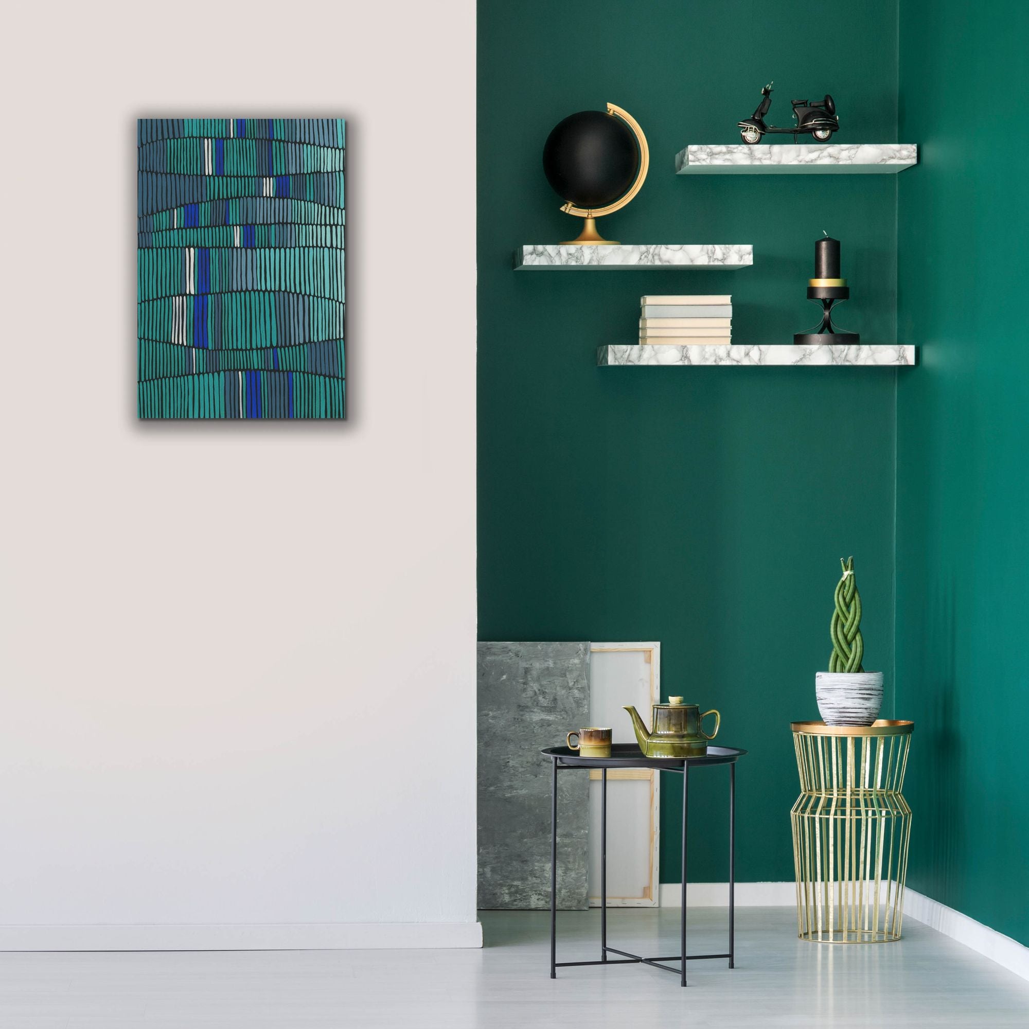 'Teal Tribal I' by Regina Moore, Canvas Wall Art,18 x 26