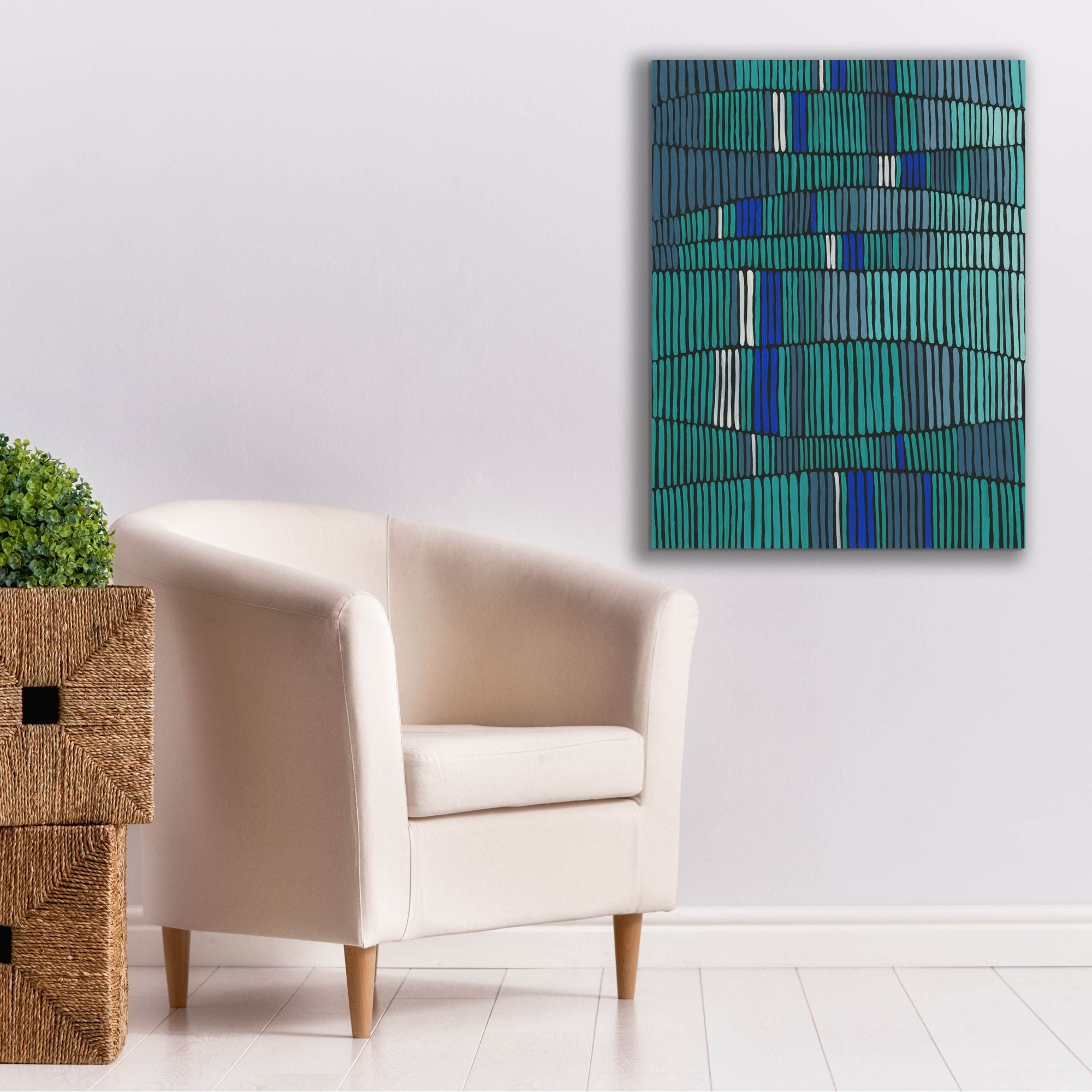 'Teal Tribal I' by Regina Moore, Canvas Wall Art,26 x 34