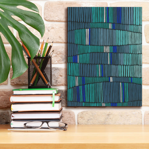 Image of 'Teal Tribal II' by Regina Moore, Canvas Wall Art,12 x 16
