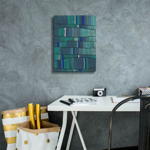 Image of 'Teal Tribal II' by Regina Moore, Canvas Wall Art,12 x 16
