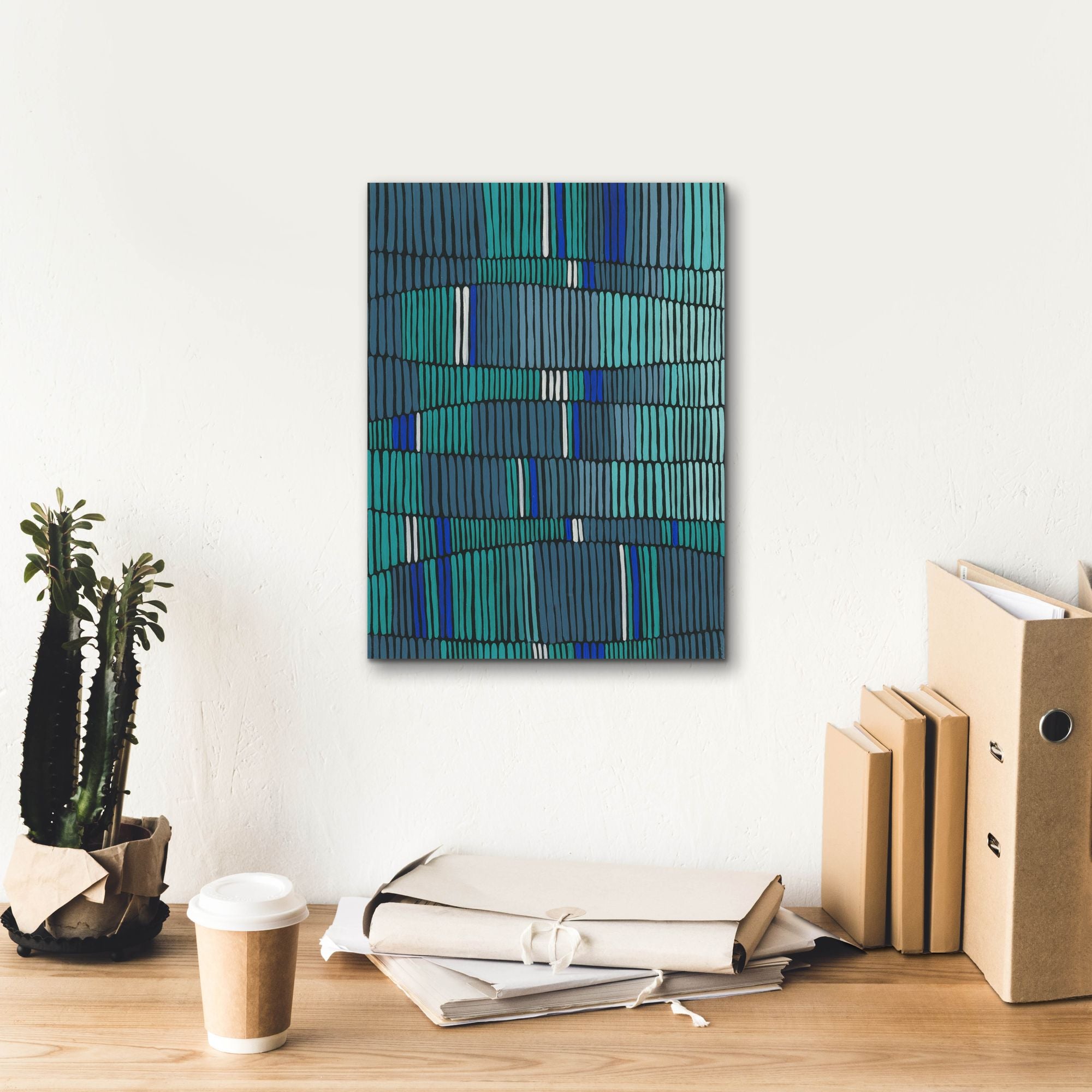 'Teal Tribal II' by Regina Moore, Canvas Wall Art,12 x 16