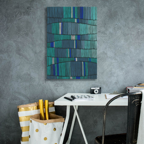 Image of 'Teal Tribal II' by Regina Moore, Canvas Wall Art,18 x 26