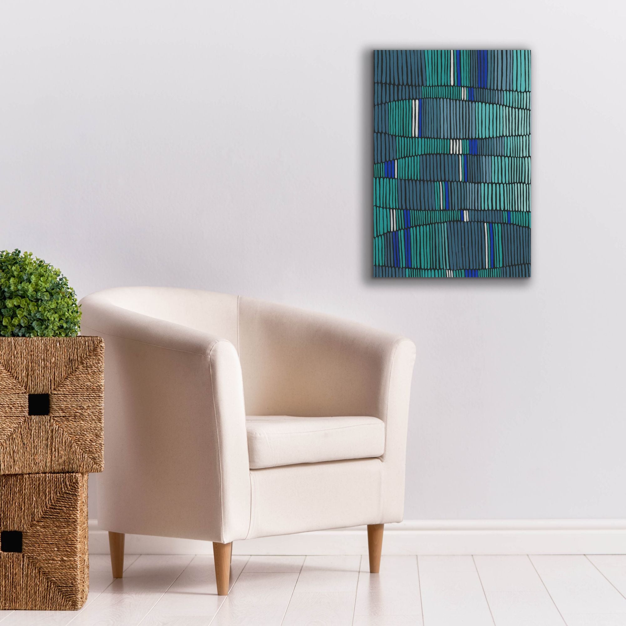 'Teal Tribal II' by Regina Moore, Canvas Wall Art,18 x 26