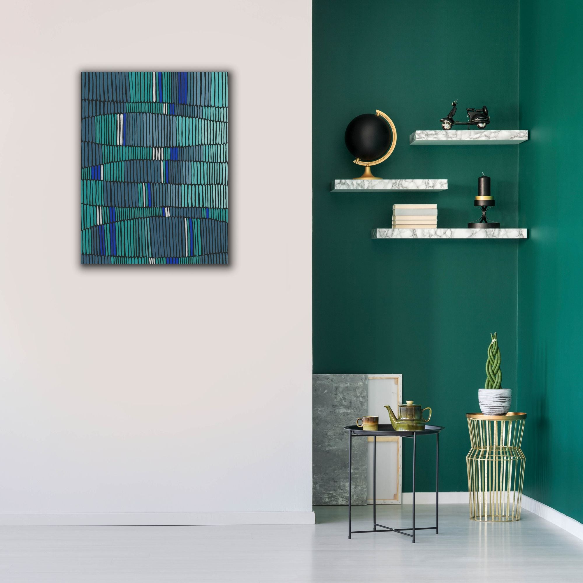 'Teal Tribal II' by Regina Moore, Canvas Wall Art,26 x 34
