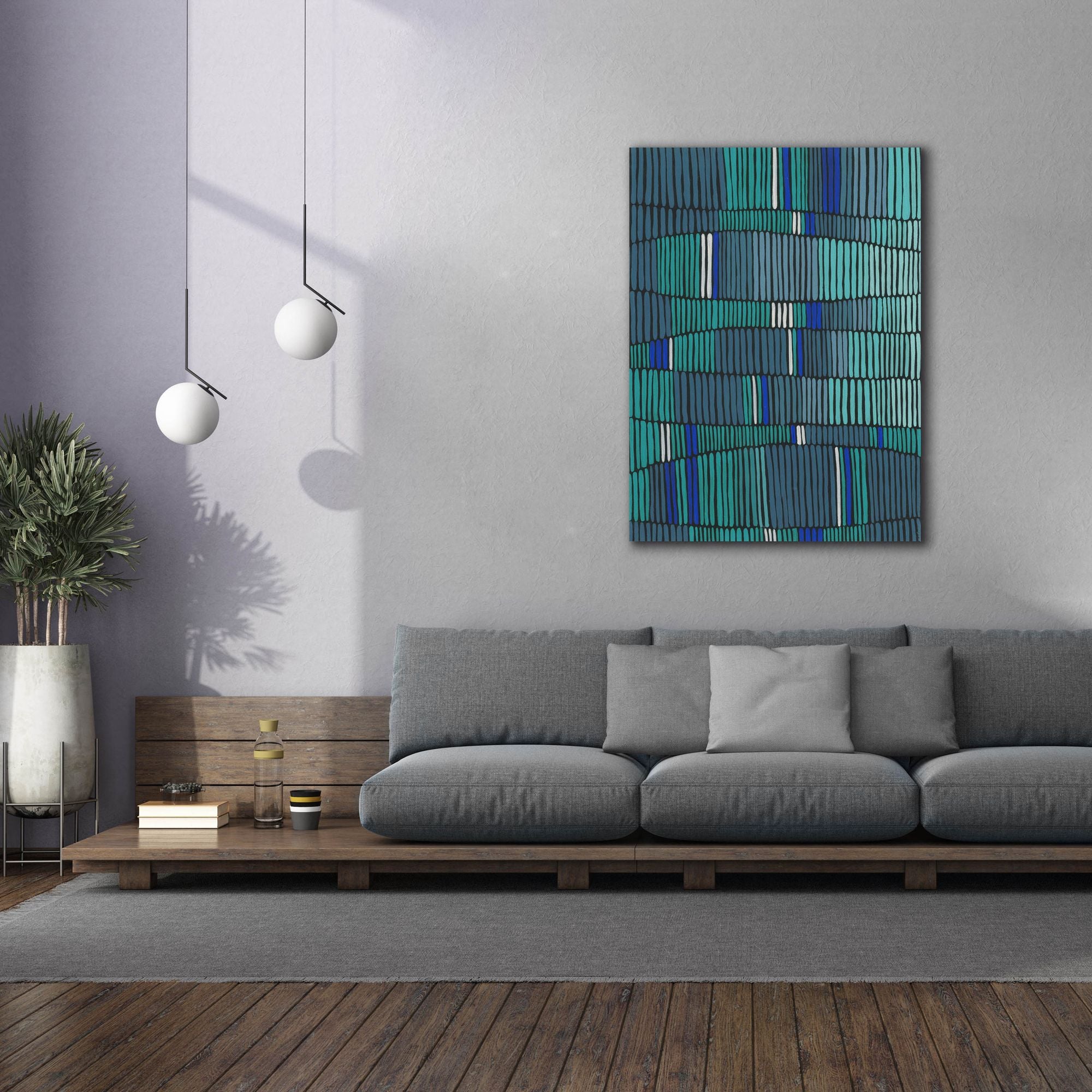 'Teal Tribal II' by Regina Moore, Canvas Wall Art,40x54