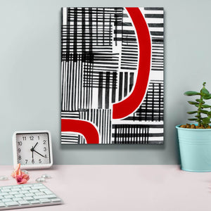 'Red Interrupted I' by Regina Moore, Canvas Wall Art,12 x 16