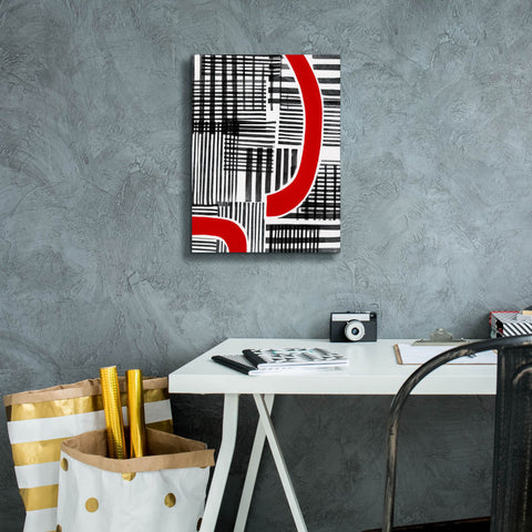 Image of 'Red Interrupted I' by Regina Moore, Canvas Wall Art,12 x 16