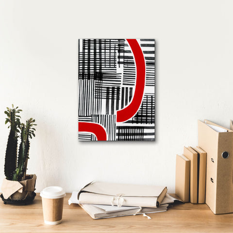 Image of 'Red Interrupted I' by Regina Moore, Canvas Wall Art,12 x 16