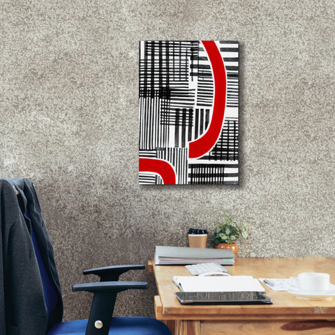 Image of 'Red Interrupted I' by Regina Moore, Canvas Wall Art,18 x 26