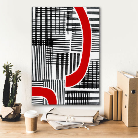 Image of 'Red Interrupted I' by Regina Moore, Canvas Wall Art,18 x 26