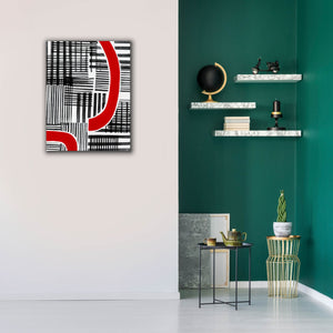 'Red Interrupted I' by Regina Moore, Canvas Wall Art,26 x 34
