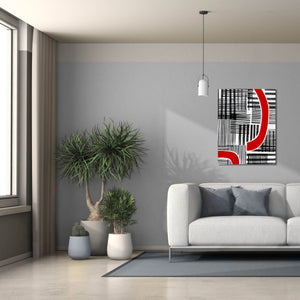 'Red Interrupted I' by Regina Moore, Canvas Wall Art,26 x 34
