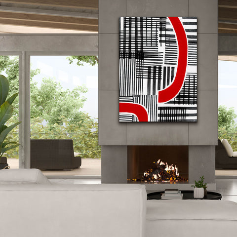 Image of 'Red Interrupted I' by Regina Moore, Canvas Wall Art,40x54