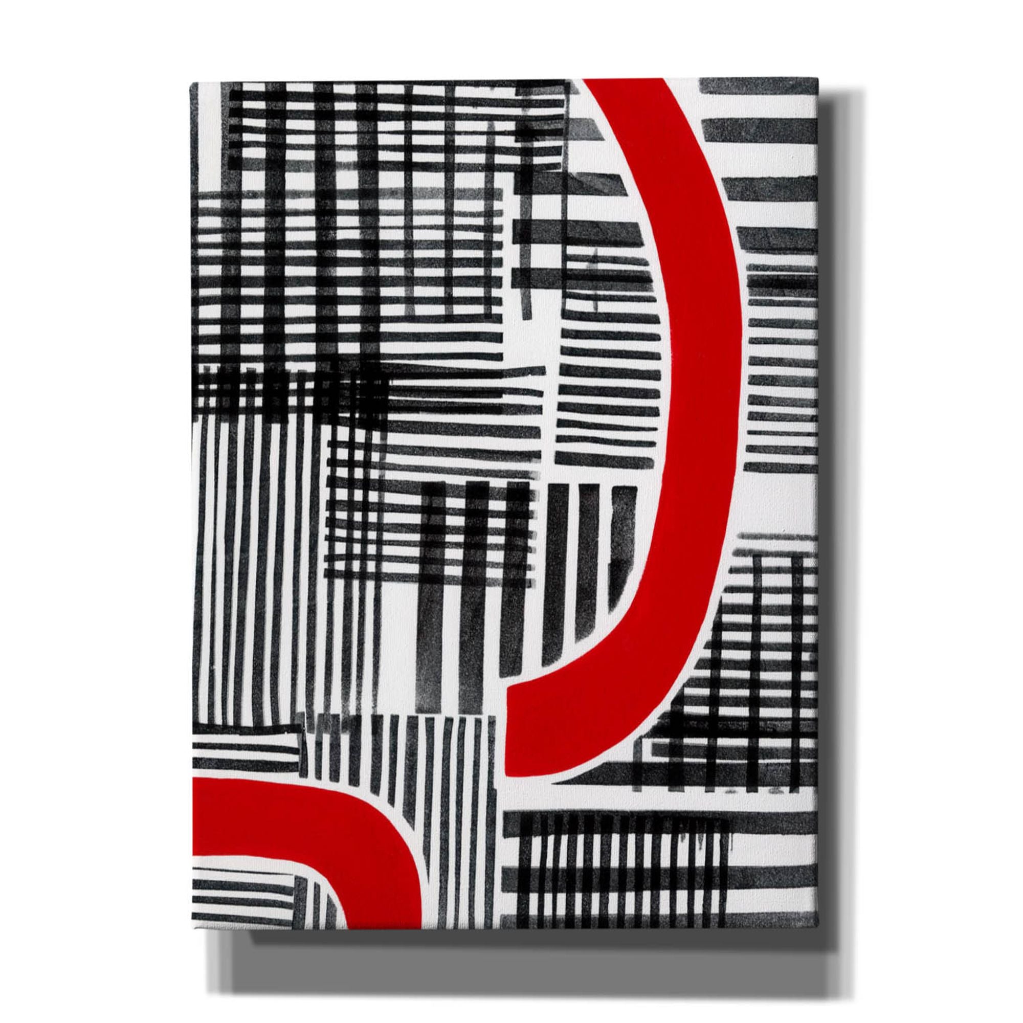 'Red Interrupted I' by Regina Moore, Canvas Wall Art