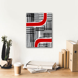 'Red Interrupted II' by Regina Moore, Canvas Wall Art,12 x 16