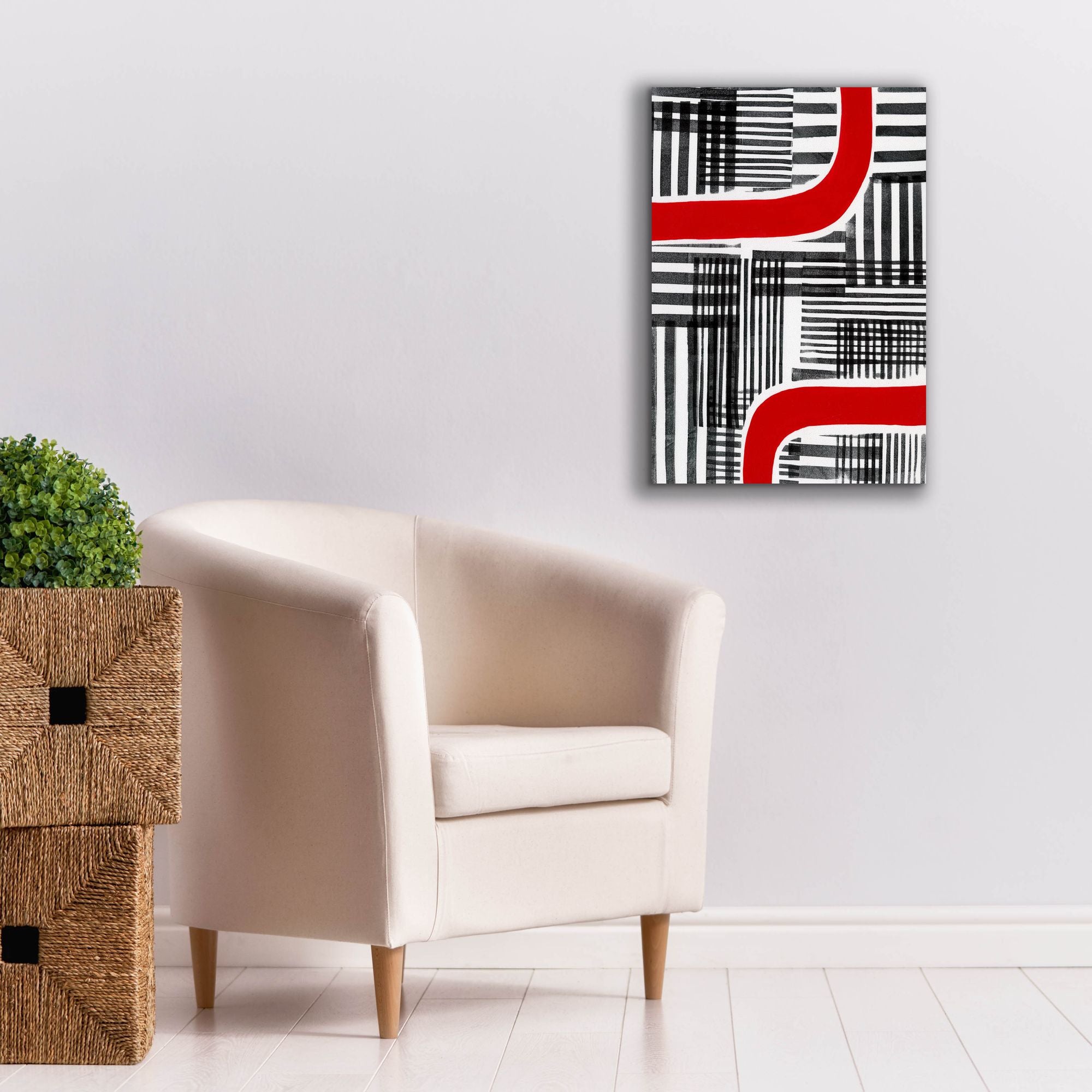 'Red Interrupted II' by Regina Moore, Canvas Wall Art,18 x 26