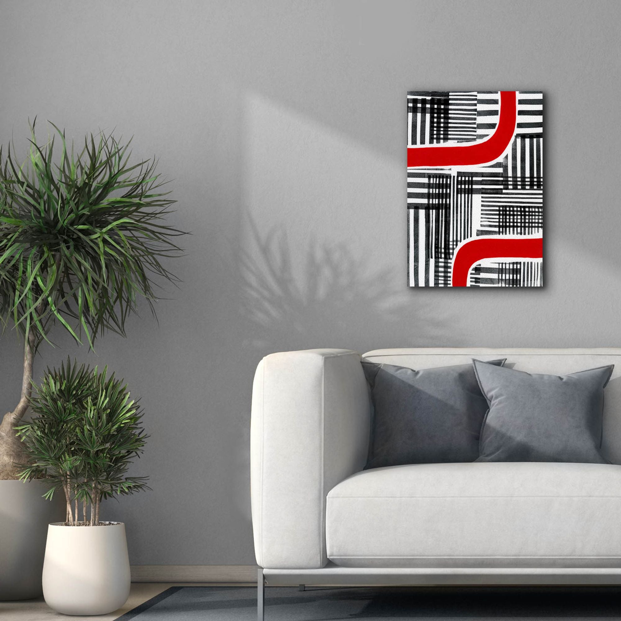 'Red Interrupted II' by Regina Moore, Canvas Wall Art,18 x 26