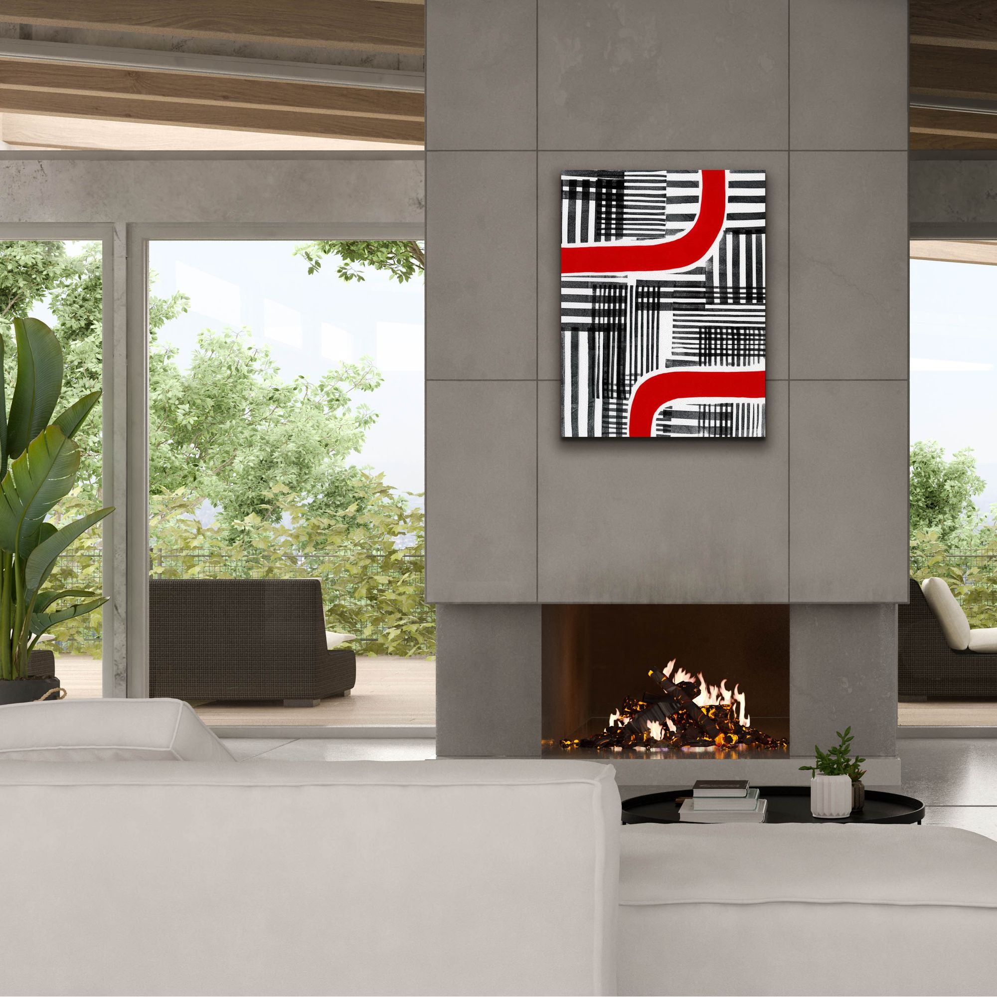 'Red Interrupted II' by Regina Moore, Canvas Wall Art,26 x 34
