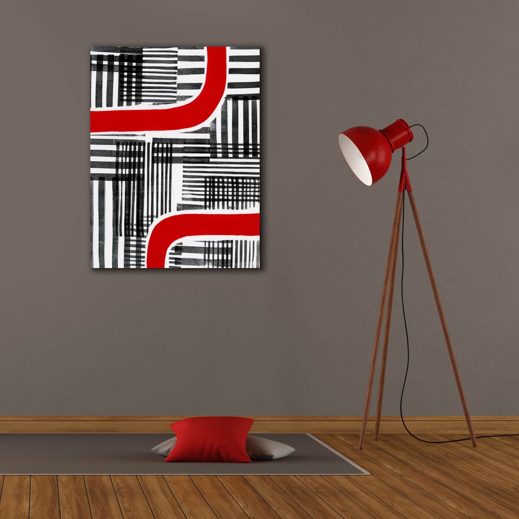 'Red Interrupted II' by Regina Moore, Canvas Wall Art,26 x 34
