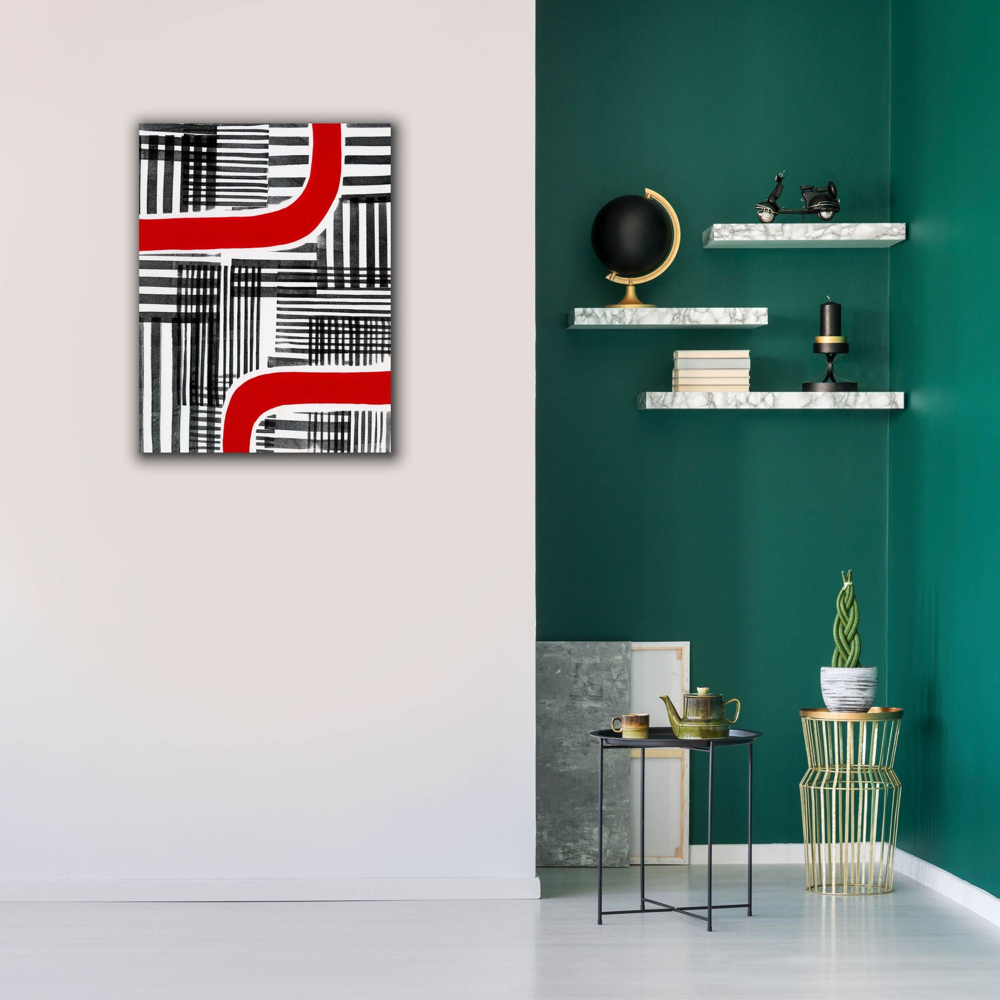 'Red Interrupted II' by Regina Moore, Canvas Wall Art,26 x 34
