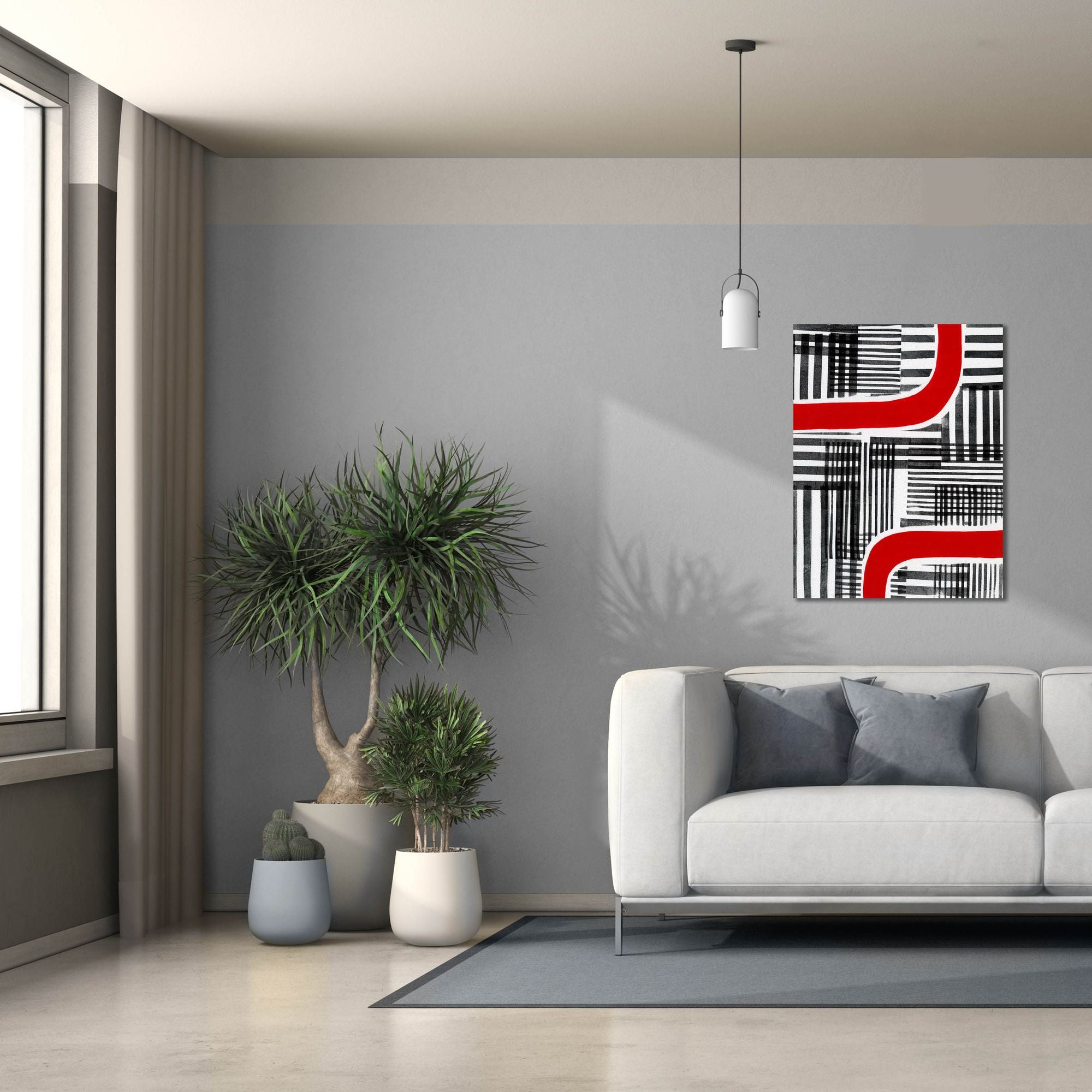 'Red Interrupted II' by Regina Moore, Canvas Wall Art,26 x 34