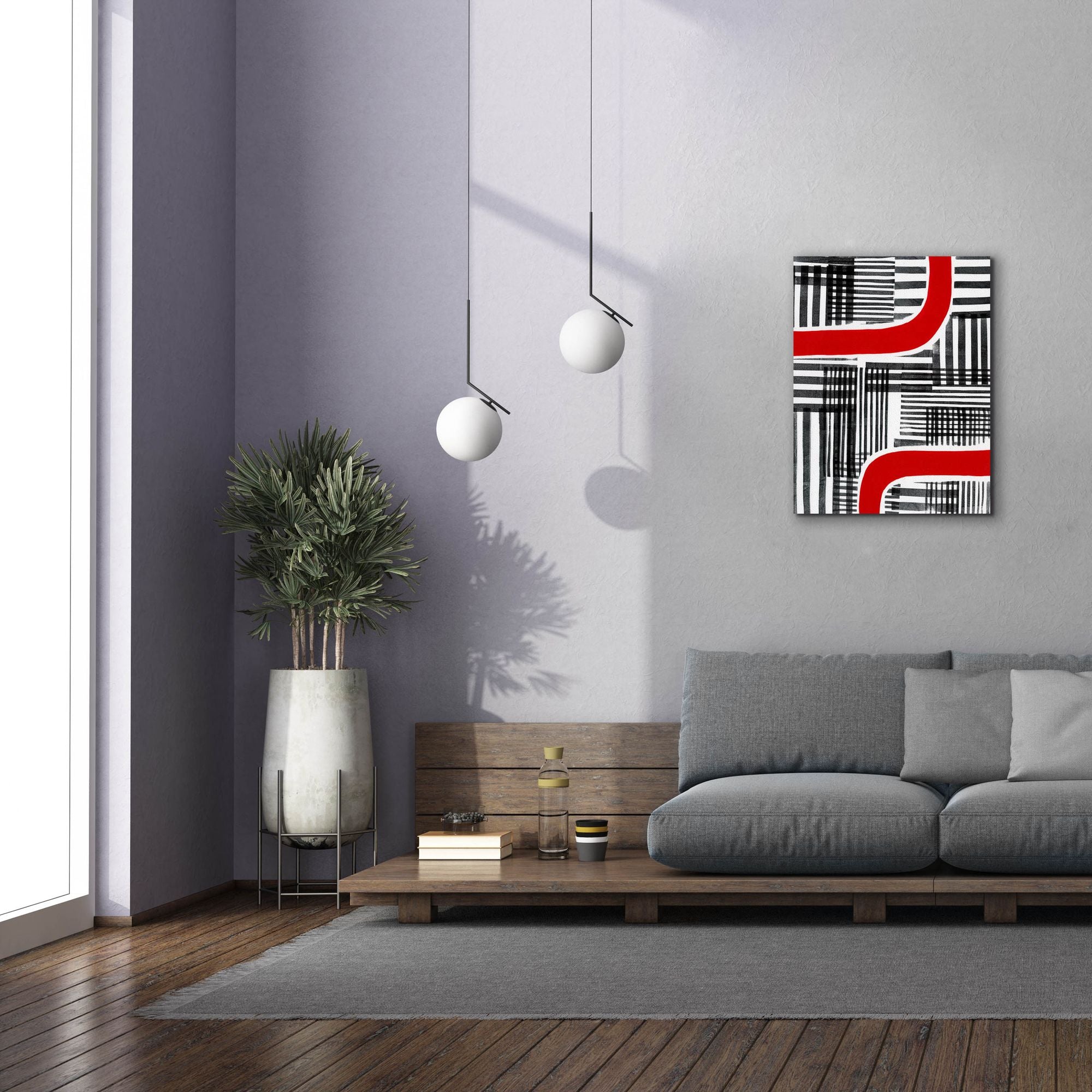'Red Interrupted II' by Regina Moore, Canvas Wall Art,26 x 34